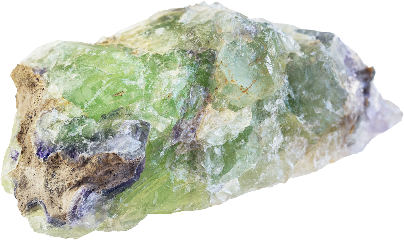 Rough Green Beryl with Alexandrite Crystals