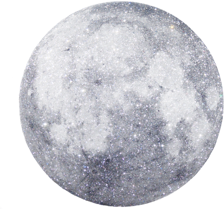 Full Moon Bright Lunar Spherical Shape in Charcoal